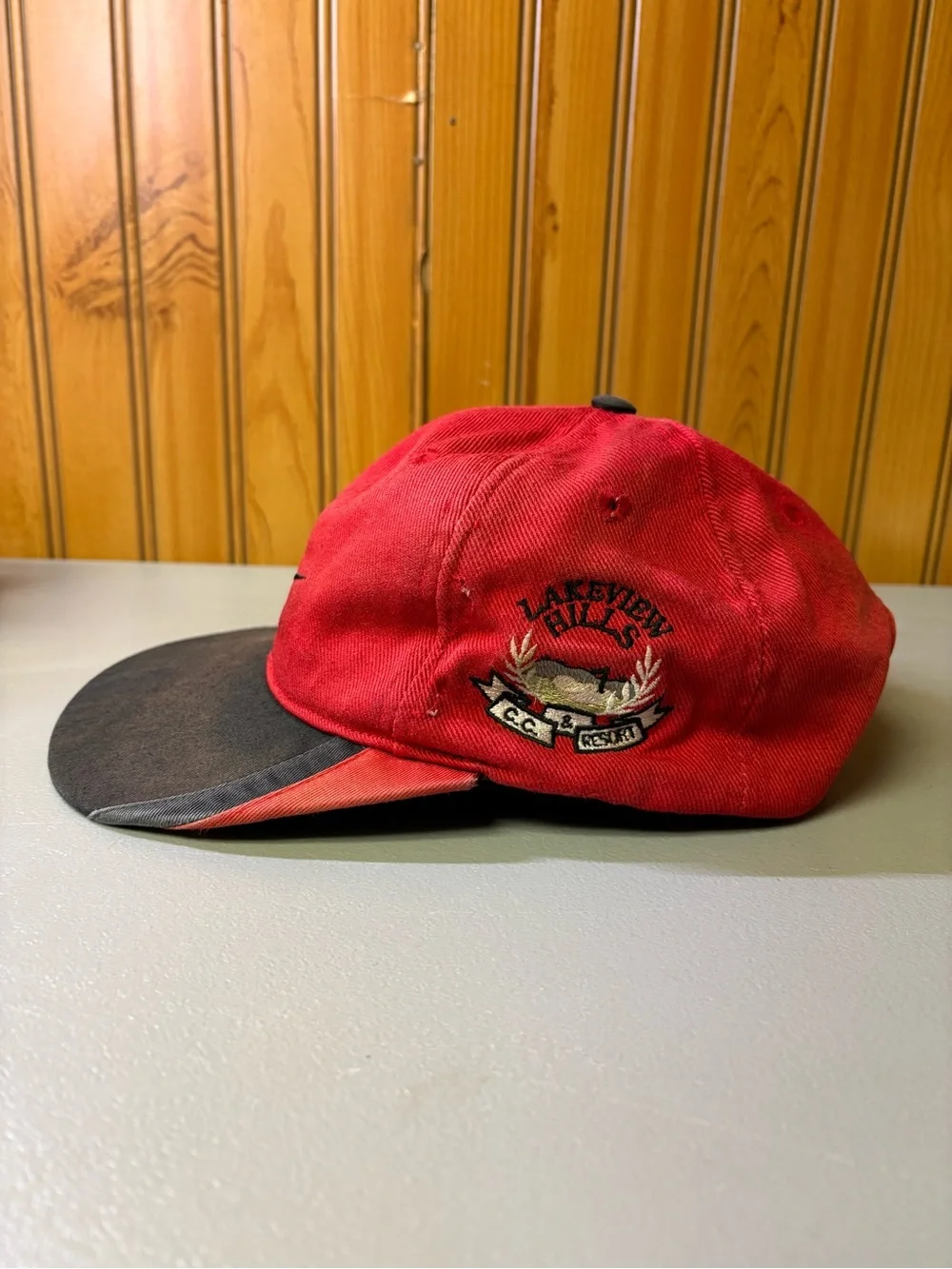 Nike Red Cap with Black Brim and Swoosh